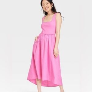 A new day Pink Sleeveless Ballet Maxi Dress Large Backyard BBQ Summer Spring